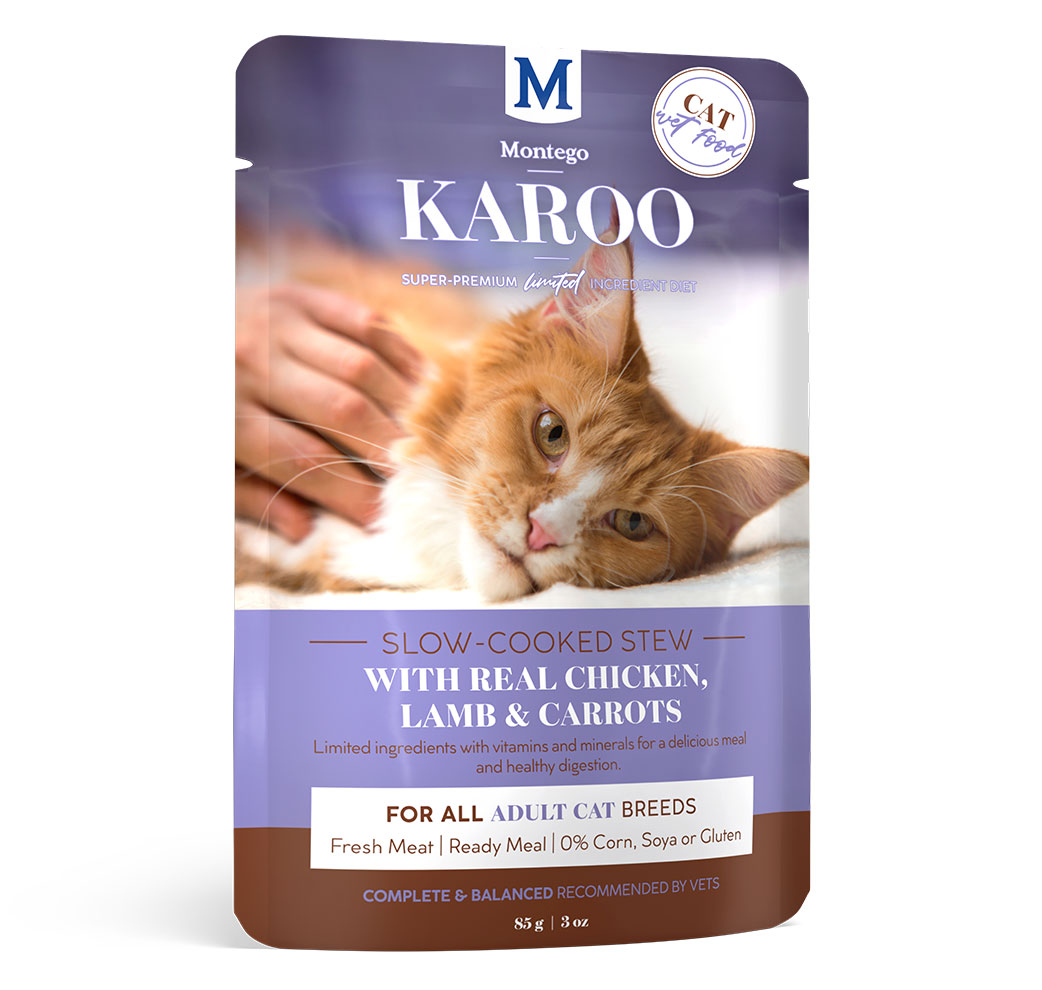 Montego Karoo Chicken, Lamb & Carrots Adult Cat Wet Food Pouch-85g